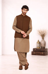 FOREST-BROWN SUITING WAISTCOAT