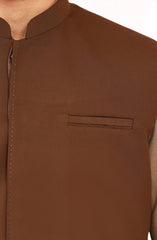 FOREST-BROWN SUITING WAISTCOAT