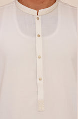 OFF-WHITE BLENDED EMBROIDERED KAMEEZ SHALWAR
