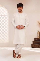 OFF-WHITE BLENDED EMBROIDERED KAMEEZ SHALWAR