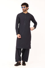 NAVY BLENDED EMBROIDERED KAMEEZ SHALWAR