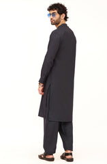 NAVY BLENDED EMBROIDERED KAMEEZ SHALWAR