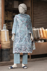 EMBROIDERED PRINTED LAWN STITCHED 3 PIECE