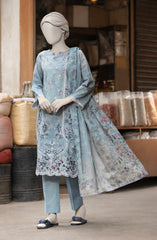EMBROIDERED PRINTED LAWN STITCHED 3 PIECE