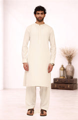 OFF-WHITE BLENDED EMBROIDERED KAMEEZ SHALWAR