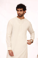 OFF-WHITE BLENDED EMBROIDERED KAMEEZ SHALWAR