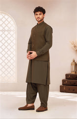 OLIVE-GREEN SUITING WAISTCOAT