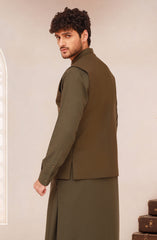 OLIVE-GREEN SUITING WAISTCOAT