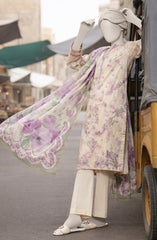 EMBROIDERED PRINTED LAWN STITCHED 3 PIECE