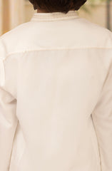 OFF-WHITE EMBROIDERED BLENDED KAMEEZ SHALWAR