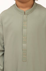 SAGE-GREEN BLENDED EMBROIDERED KAMEEZ SHALWAR