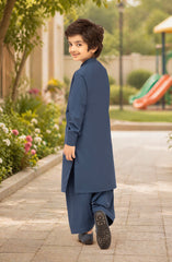 INK-BLUE BLENDED KAMEEZ SHALWAR