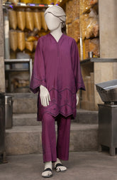 EMBROIDERED CAMBRIC STITCHED 2 PIECE