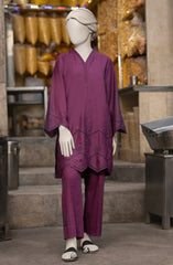 EMBROIDERED CAMBRIC STITCHED 2 PIECE