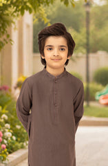 PINKISH-GREY EMBROIDERED BLENDED KAMEEZ SHALWAR
