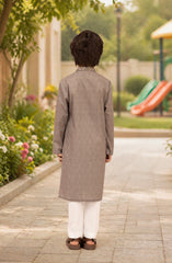 SAND-BROWN BLENDED EMBROIDERED KURTA