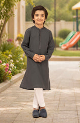 CHARCOAL 100% COTTON EMBROIDERED KURTA