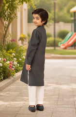 CHARCOAL 100% COTTON EMBROIDERED KURTA