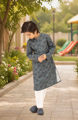 TEAL 100% COTTON EMBROIDERED KURTA