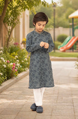 TEAL 100% COTTON EMBROIDERED KURTA