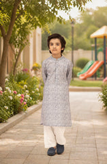LIGHT-INDIGO 100%COTTON PRINTED KURTA