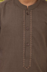 LIGHT-BROWN BLENDED EMBROIDERED KURTA
