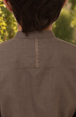 LIGHT-BROWN BLENDED EMBROIDERED KURTA