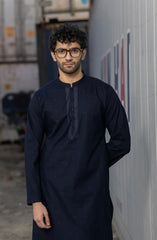 NAVY 100% COTTON PRINTED KURTA