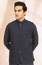 CHARCOAL BLENDED KAMEEZ SHALWAR WAISTCOAT