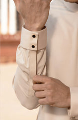 NATURAL-BEIGE BLENDED KAMEEZ SHALWAR