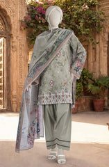 EMBROIDERED PRINTED LAWN 3PCS UNSTITCHED