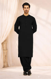 BLACK 100% COTTON EMBROIDERED KAMEEZ SHALWAR