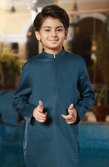 BOYS EMBROIDERED KURTA NAVY BLUE