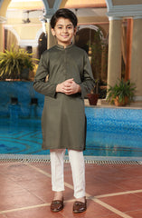 BOYS KURTA MEHENDI GREEN