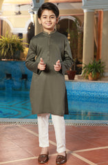 BOYS KURTA MEHENDI GREEN