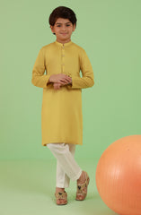 BOYS EMBROIDERED KURTA LEMON