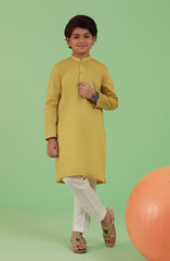 BOYS EMBROIDERED KURTA LEMON