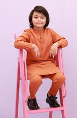 PRE WINTER'23 BOYS CASUAL KURTA PAJAMA ORANGE