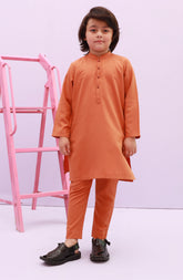 PRE WINTER'23 BOYS CASUAL KURTA PAJAMA ORANGE