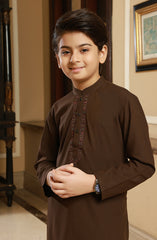 BOYS CASUAL KURTA PAJAMA BROWN