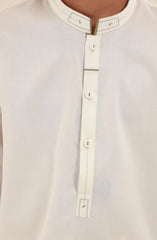 SUMMER'25 BOYS CASUAL KURTA PAJAMA OFF WHITE