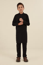 SUMMER'25 BOYS CASUAL KURTA PAJAMA BLACK
