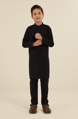 SUMMER'25 BOYS CASUAL KURTA PAJAMA BLACK