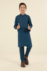 SUMMER'25 BOYS CASUAL KURTA PAJAMA TEAL BLUE