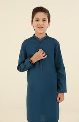 SUMMER'25 BOYS CASUAL KURTA PAJAMA TEAL BLUE