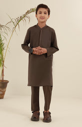 SUMMER'25 BOYS SEMI FORMAL KURTA PAJAMA BROWN