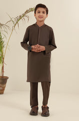 SUMMER'25 BOYS SEMI FORMAL KURTA PAJAMA BROWN