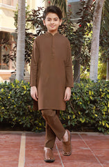 BOYS CASUAL KURTA PAJAMA KHAKI