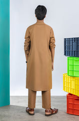 PRE WINTER'23 TEENS KURTA PAJAMA CASUAL WOOD BROWN