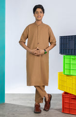 PRE WINTER'23 TEENS KURTA PAJAMA CASUAL WOOD BROWN